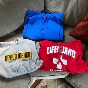bundle of three hoodies